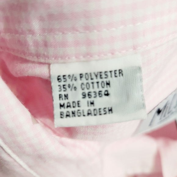 Mili Designs Pink Gingham Flamingo Beaded Button Down Shirt Women’s Size  Medium - Picture 12 of 14